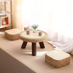 Chair Set Woven Natural Fiber Wood | High & Bury