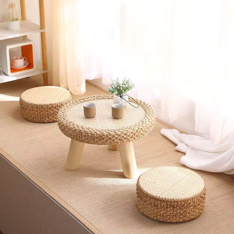 Chair Set Woven Natural Fiber Wood | High & Bury