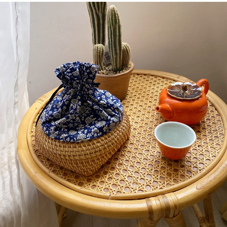 Charming Storage Bag made of Hand-Woven Rattan | High & Bury