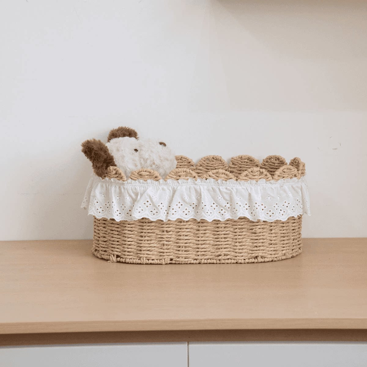 Charming Storage Basket with Ruffle Detail | High & Bury