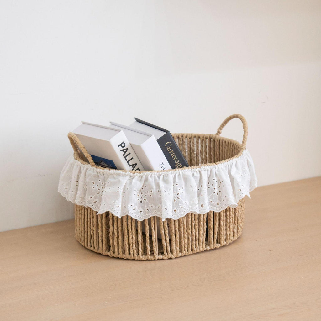 Charming Storage Basket with Ruffle Detail | High & Bury