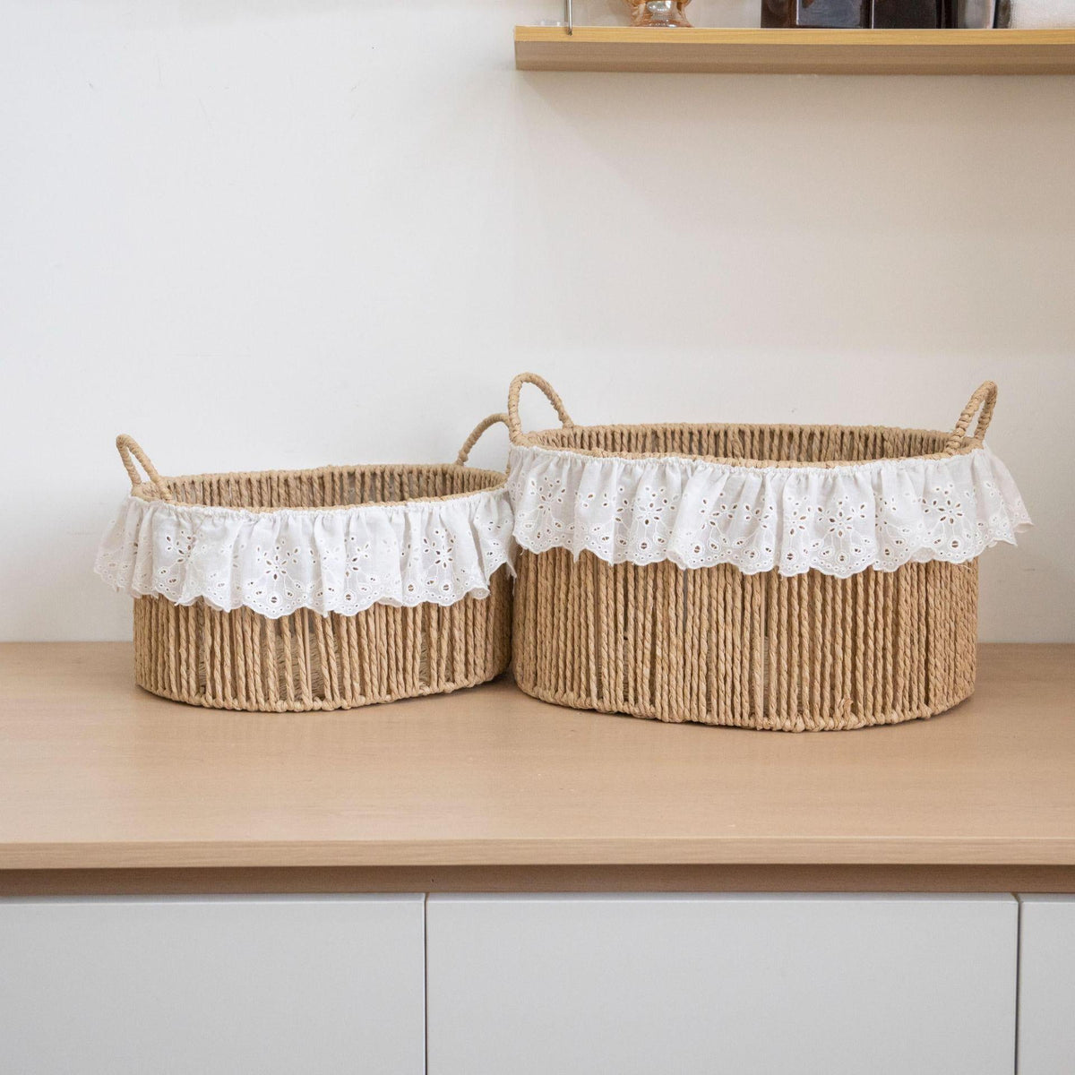 Charming Storage Basket with Ruffle Detail | High & Bury