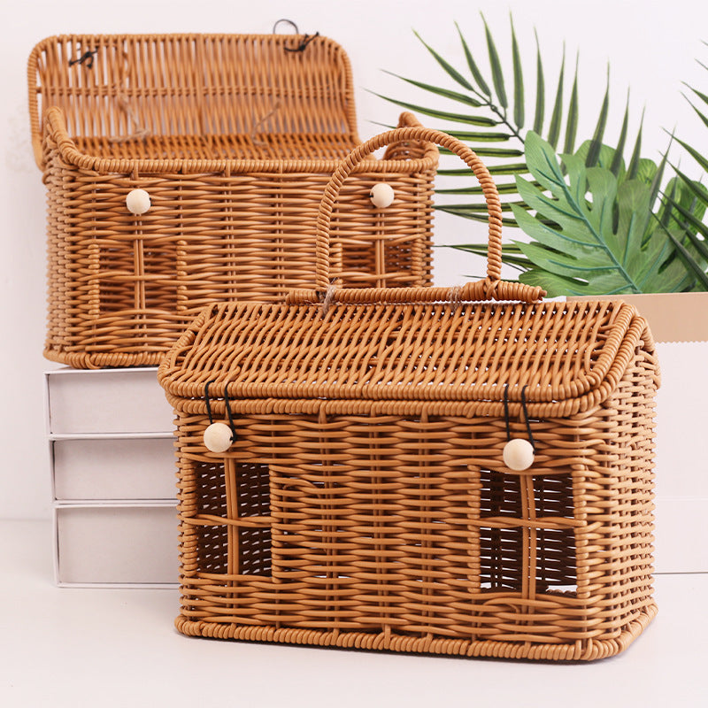 Charming Woven Storage Basket with Lid | High & Bury