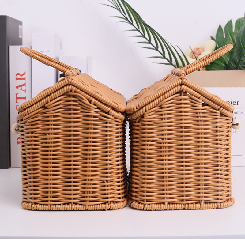 Charming Woven Storage Basket with Lid | High & Bury