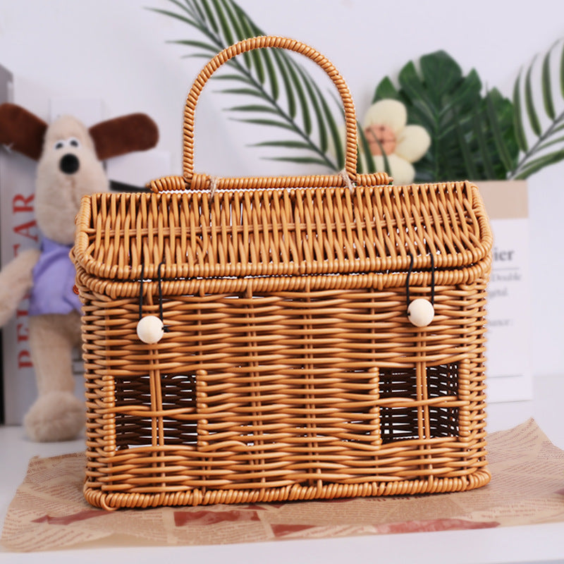 Charming Woven Storage Basket with Lid | High & Bury
