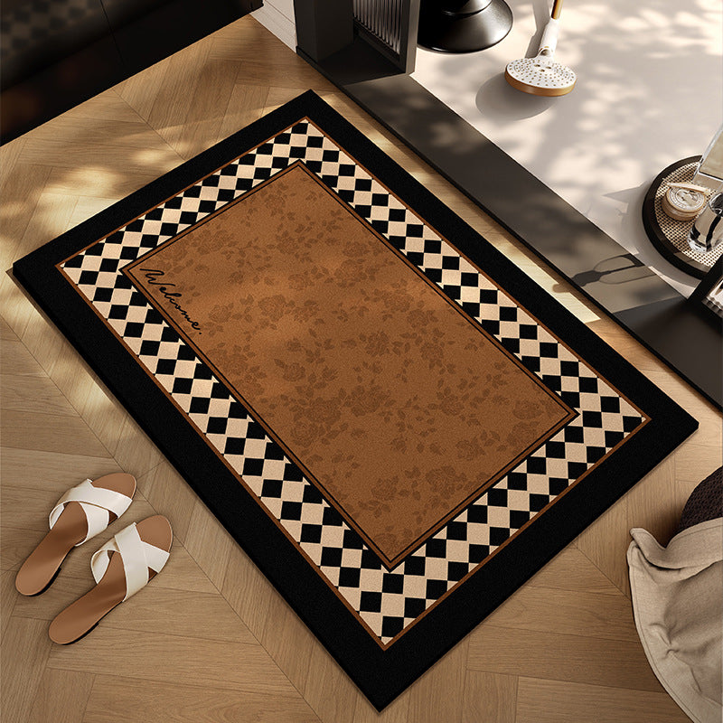 Checkerboard Patterned Entryway Mat | High & Bury