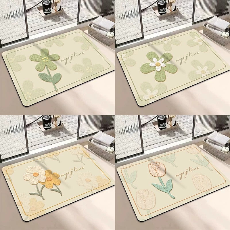 Chic Inspirational Floral Bath Mat | High & Bury