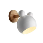 Children's Decorative Wall Lamp with Wooden Background and Bear Ears | High & Bury