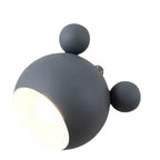 Children's Decorative Wall Lamp with Wooden Background and Bear Ears | High & Bury