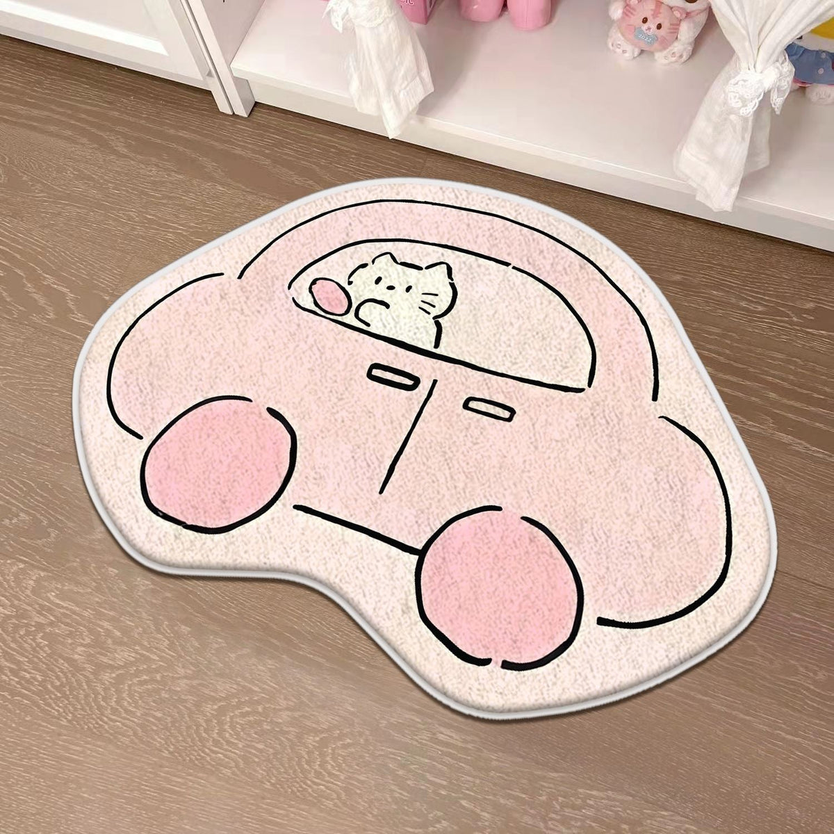Children's Playful Cat-Shaped Area Mat | High & Bury