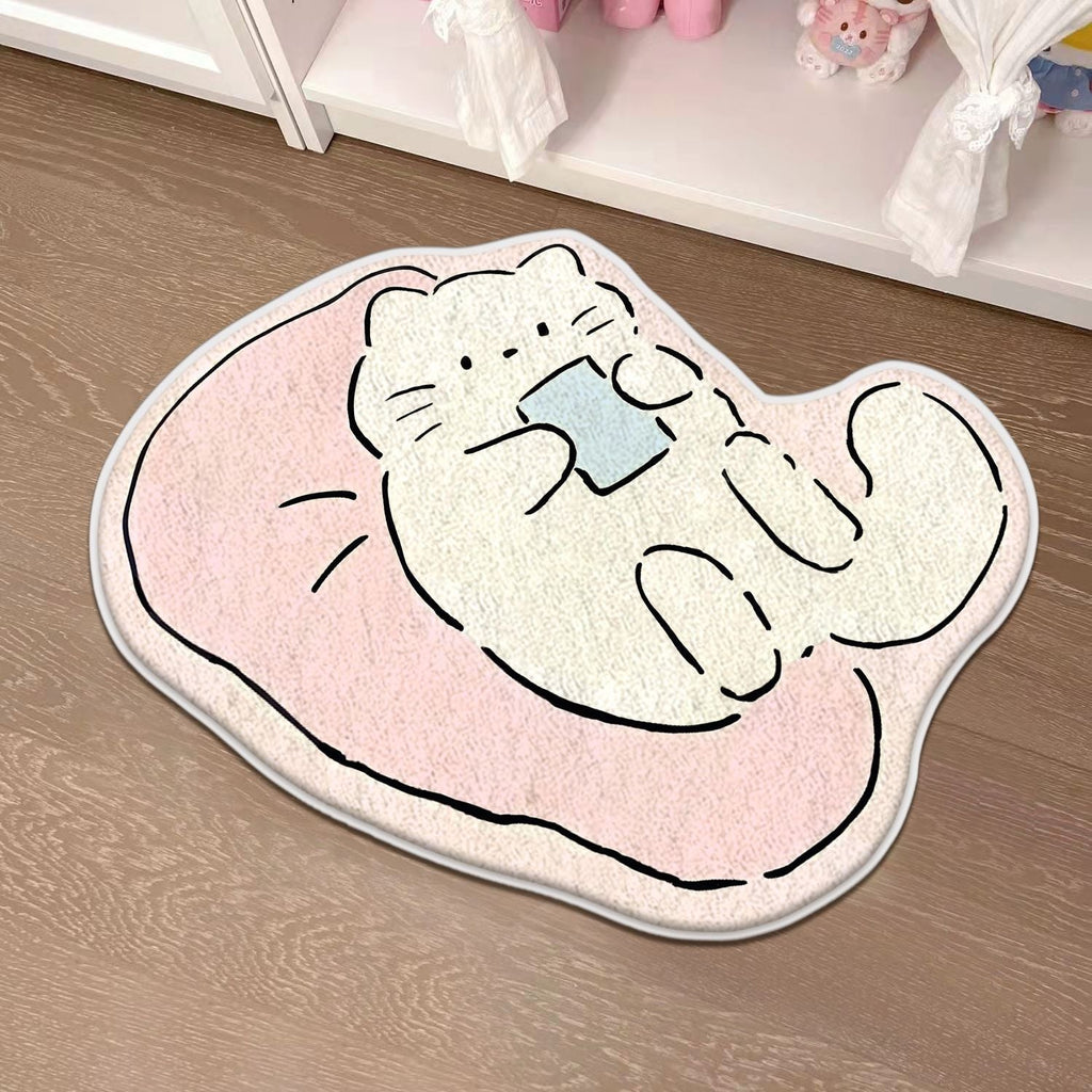 Children's Playful Cat-Shaped Area Mat | High & Bury