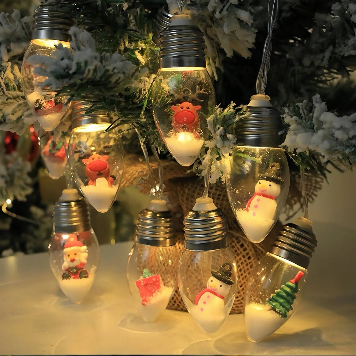 Christmas Snow Globe LED Lamp String Lights | High & Bury