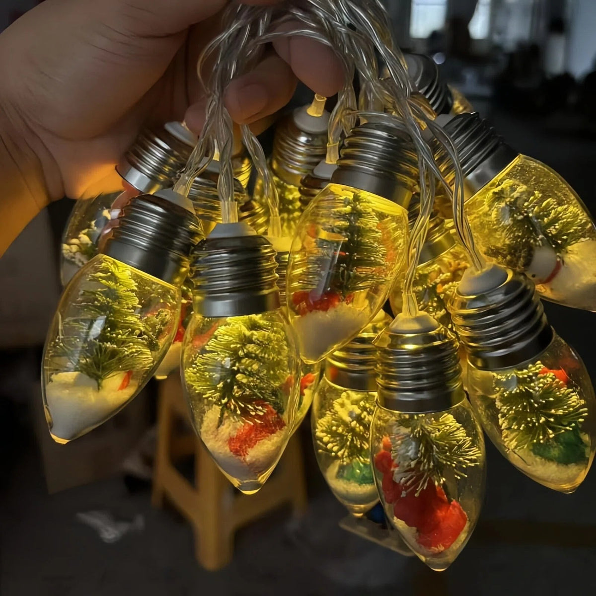 Christmas Snow Globe LED Lamp String Lights | High & Bury