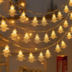 Christmas Tree and Snowflake LED Lights String Battery-Operated Acrylic Ornament Garland | High & Bury