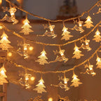 Christmas Tree and Snowflake LED Lights String Battery-Operated Acrylic Ornament Garland | High & Bury