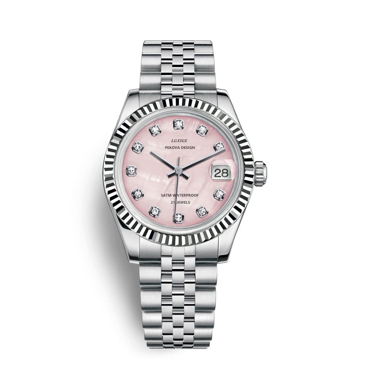Classic Stainless Steel Wristwatch with Adjustable Strap and 31 mm Case, view 6