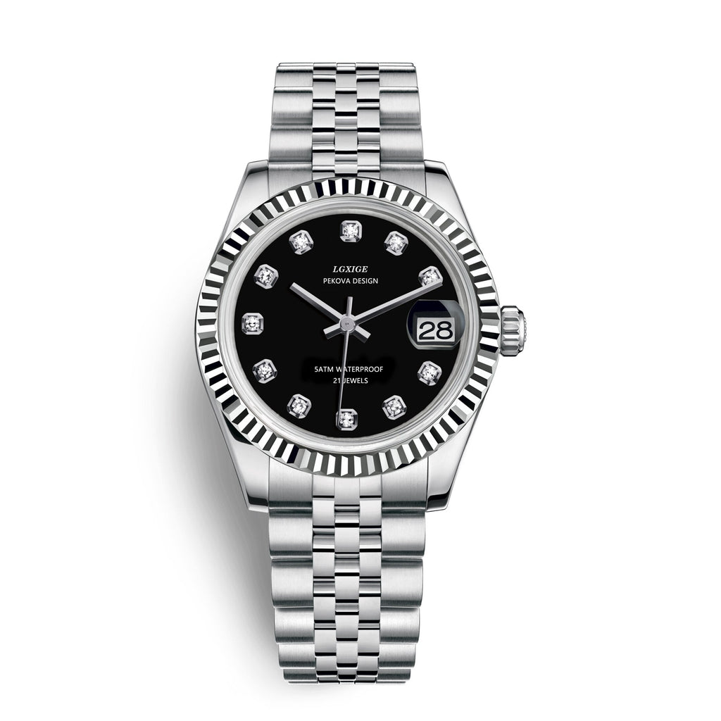 Classic Stainless Steel Wristwatch with Adjustable Strap and 31 mm Case, view 9