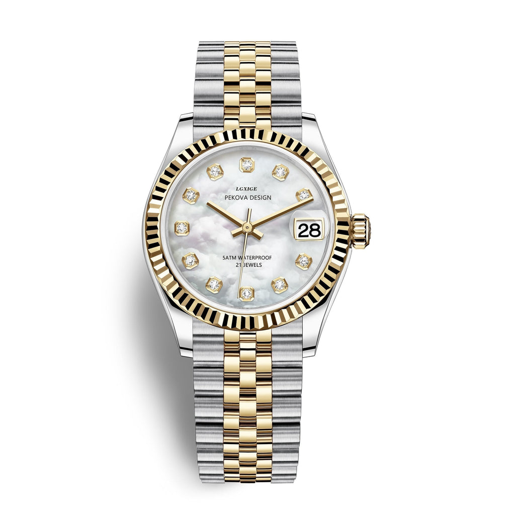Classic Stainless Steel Wristwatch with Adjustable Strap and 31 mm Case