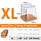 Clear Silicone Chair Leg Caps with Integrated 3 mm Felt Pads, 16 Pack, view 12