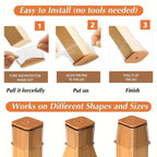 Clear Silicone Chair Leg Caps with Integrated 3 mm Felt Pads, 16 Pack, view 4
