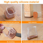 Clear Silicone Chair Leg Caps with Integrated 3 mm Felt Pads, 16 Pack, view 5
