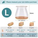 Clear Silicone Chair Leg Caps with Integrated 3 mm Felt Pads, 16 Pack, view 7
