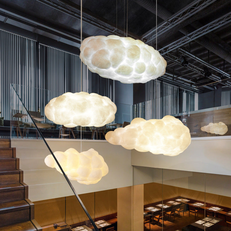 Cloud-Shaped Ambient Pendant Light with Adjustable Cable and E27 Socket | High & Bury