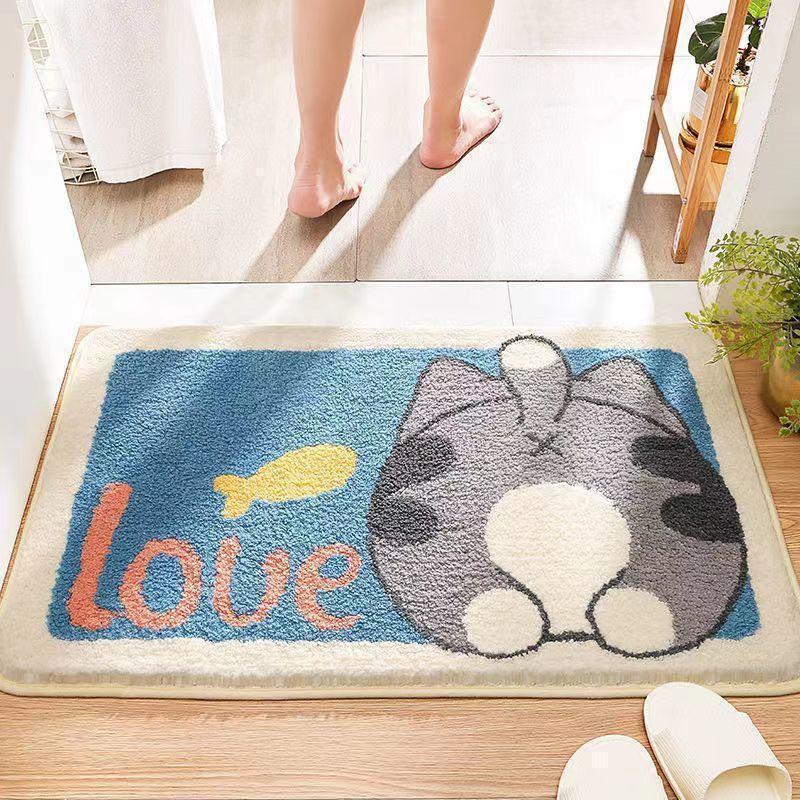 Coastal Waves Shaped Bath Mat | High & Bury