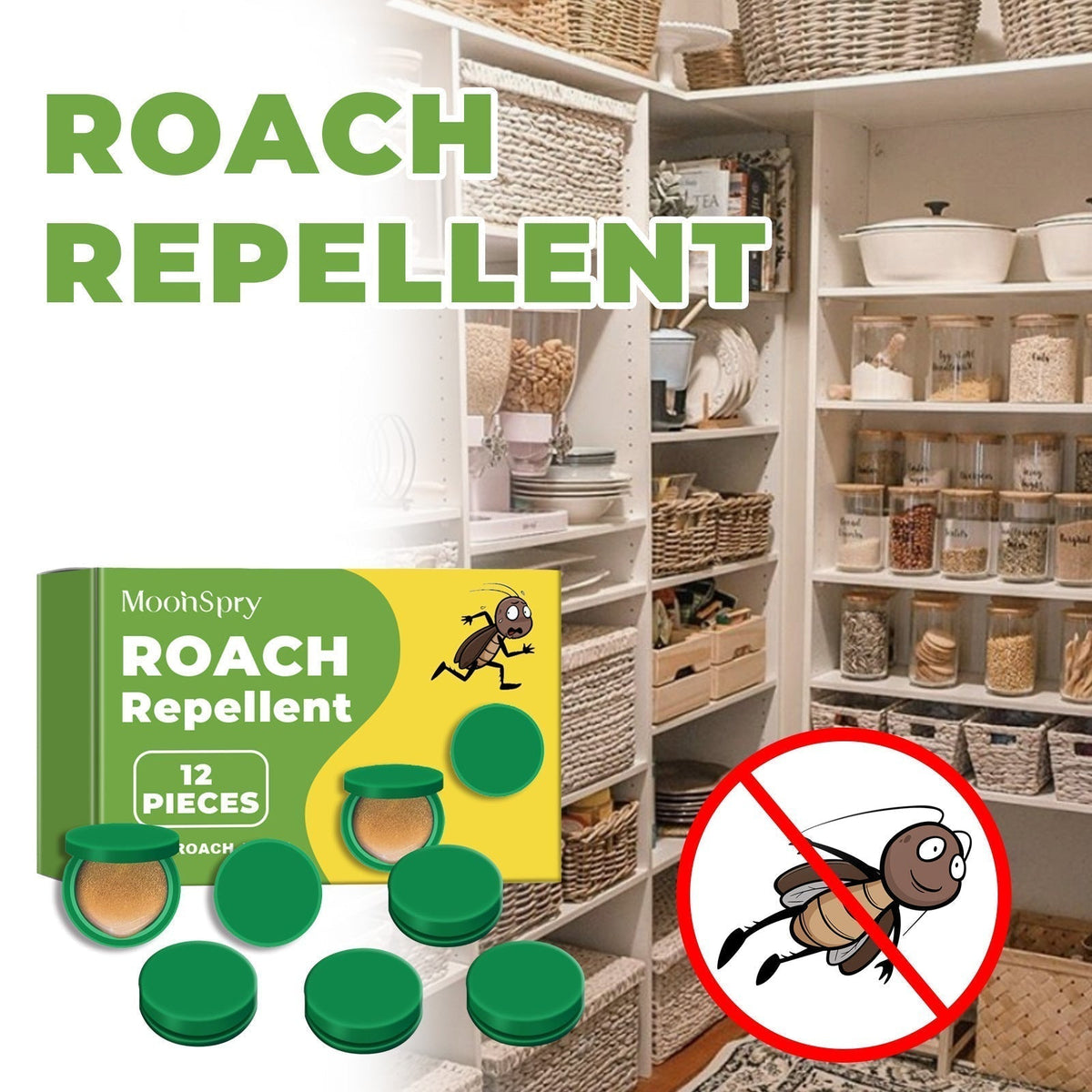 Cockroach Bait Discs with Boric Acid, 30 mm, for Kitchen Use