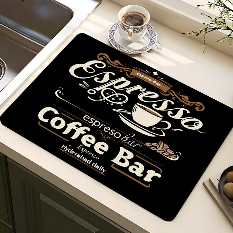 Coffee-Themed Kitchen Anti-Fatigue Mat | High & Bury