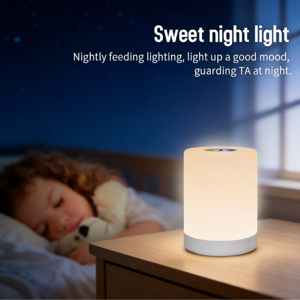 Color-Changing Smart Cylinder Table Lamp with Touch Top Light Night Light | High & Bury
