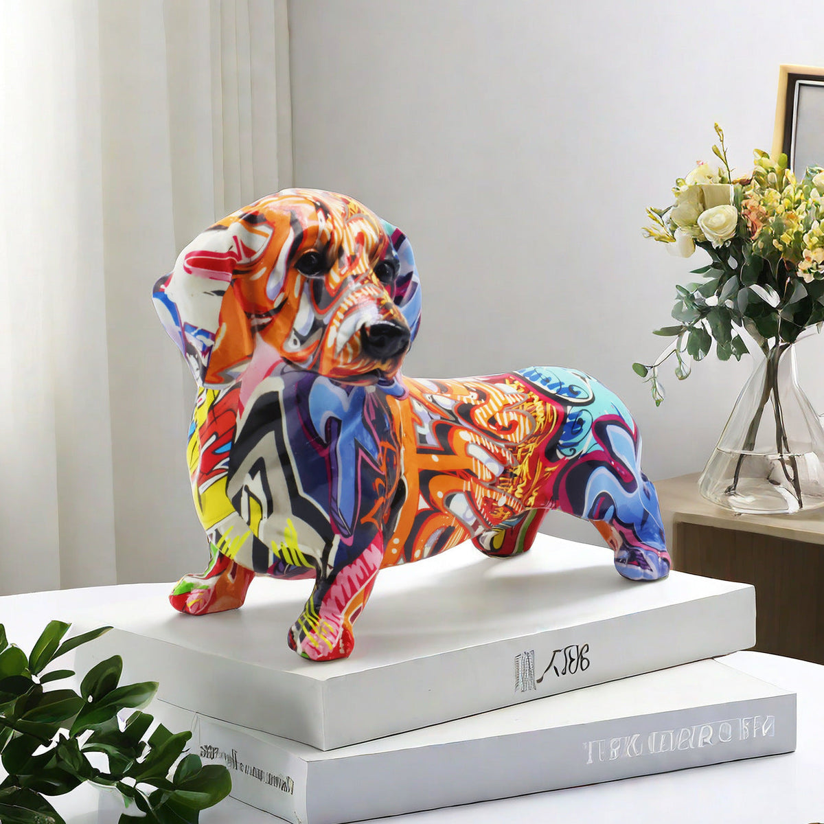Colorful Decorative Figure of a Dachshund | High & Bury