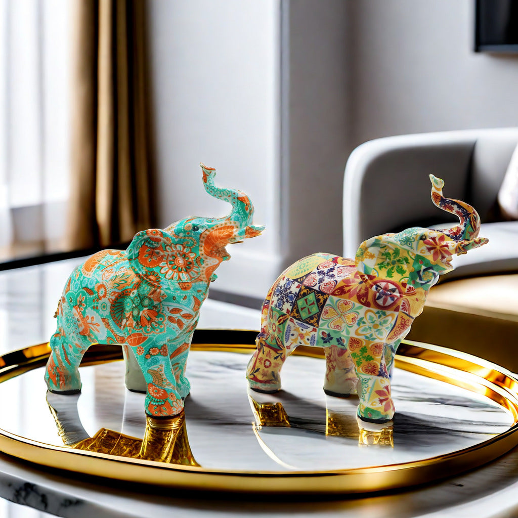 Colorful Elephants Figure | High & Bury