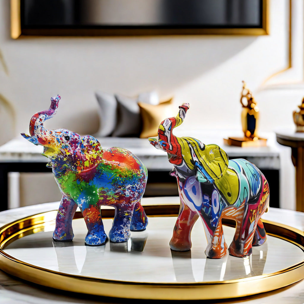 Colorful Elephants Figure | High & Bury