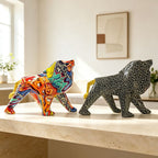 Colorful Lion Figure made of High-Quality Resin | High & Bury