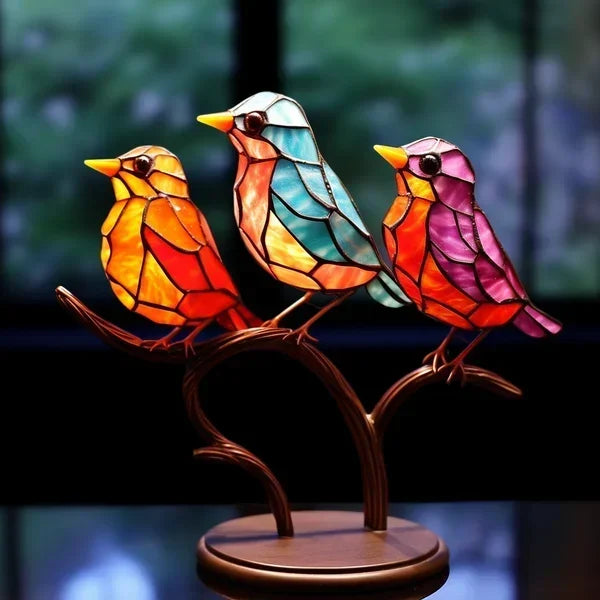 Coloured Glass Bird Ornaments for Windowsills and Coffee Tables, view 4