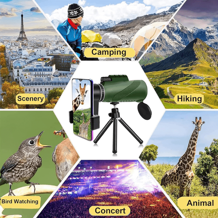 Compact Monocular with Smartphone Attachment for Hiking and Birdwatching, view 12