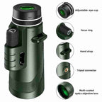 Compact Monocular with Smartphone Attachment for Hiking and Birdwatching, view 7