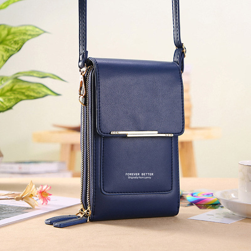 Compact PU Leather Crossbody Bag with Phone Compartment, 19*5*11 CM, view 10