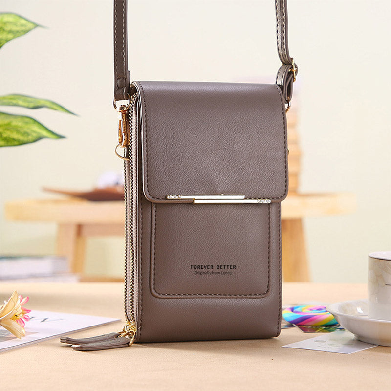 Compact PU Leather Crossbody Bag with Phone Compartment, 19*5*11 CM, view 11