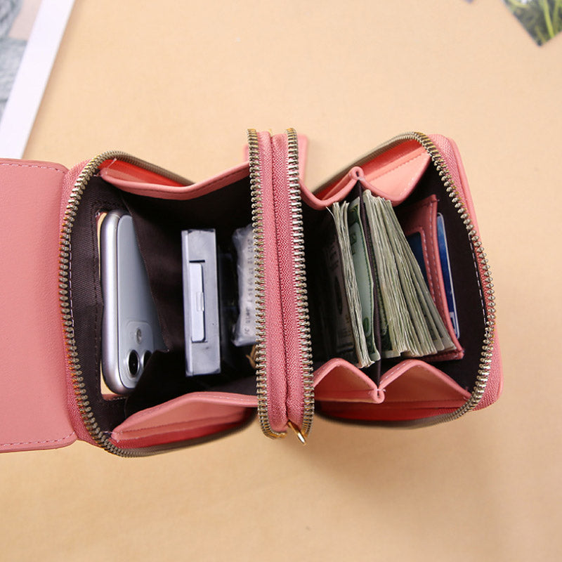 Compact PU Leather Crossbody Bag with Phone Compartment, 19*5*11 CM, view 3