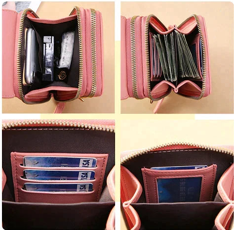 Compact PU Leather Crossbody Bag with Phone Compartment, 19*5*11 CM, view 4