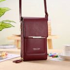 Compact PU Leather Crossbody Bag with Phone Compartment, 19*5*11 CM, view 6