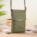 Compact PU Leather Crossbody Bag with Phone Compartment, 19*5*11 CM, view 7