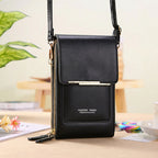 Compact PU Leather Crossbody Bag with Phone Compartment, 19*5*11 CM, view 8