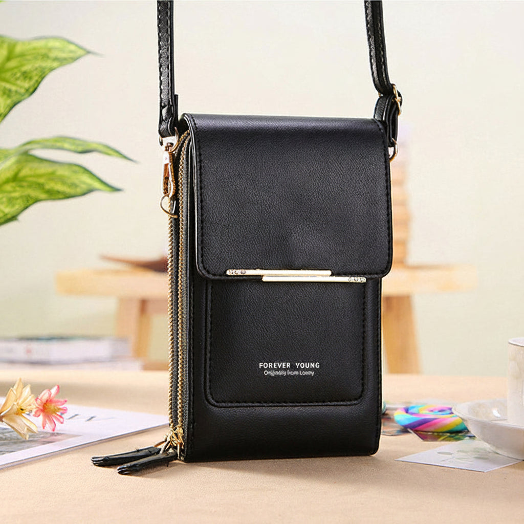 Compact PU Leather Crossbody Bag with Phone Compartment, 19*5*11 CM, view 8