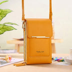 Compact PU Leather Crossbody Bag with Phone Compartment, 19*5*11 CM