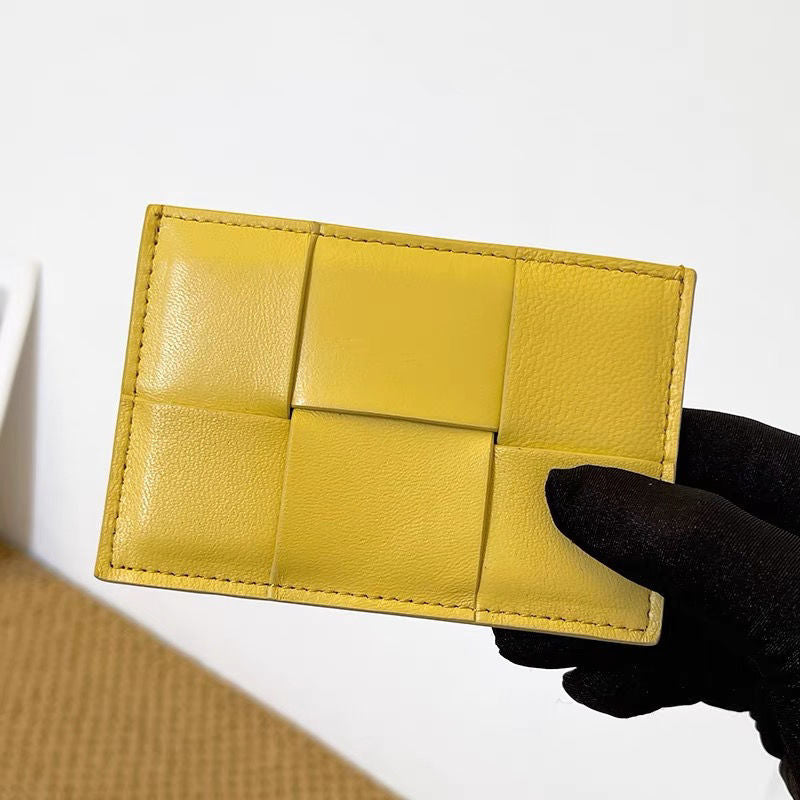 Compact Woven Leather Card Holder with Multiple Card Slots, view 6