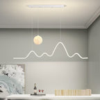 Contemporary Wave LED Pendant Light with Moon Globe Accent | High & Bury