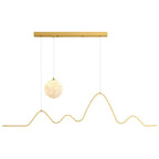 Contemporary Wave LED Pendant Light with Moon Globe Accent | High & Bury